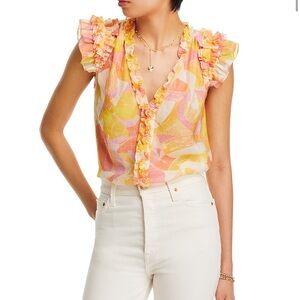 Generation love  SIA Multicolored Ruffle Sleeve Top